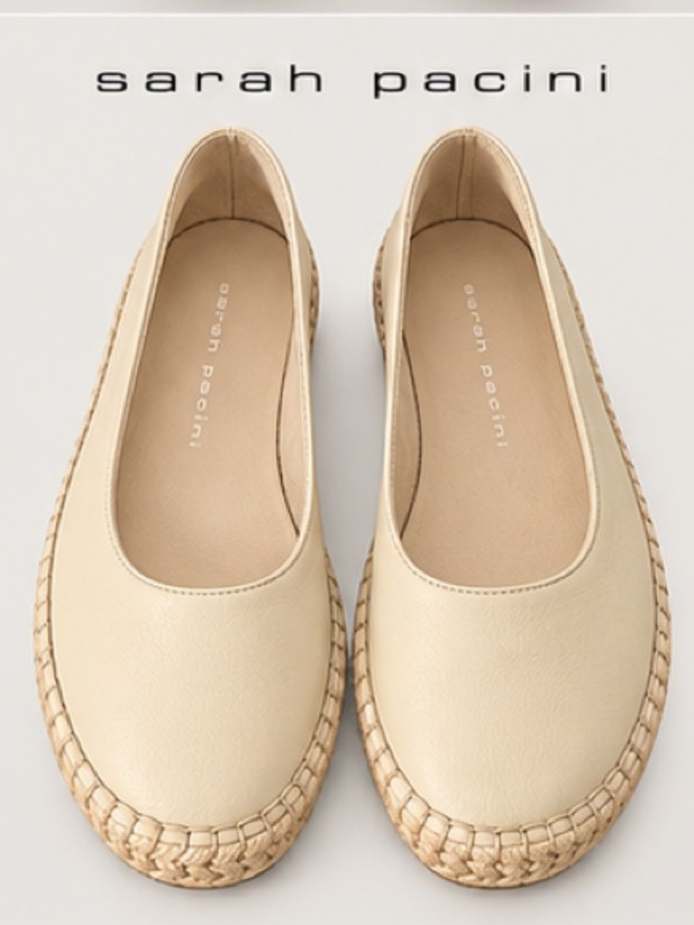 SARAH PACINI 🏛️ | THE CREAM ESPADRILLE BALLET FLAT